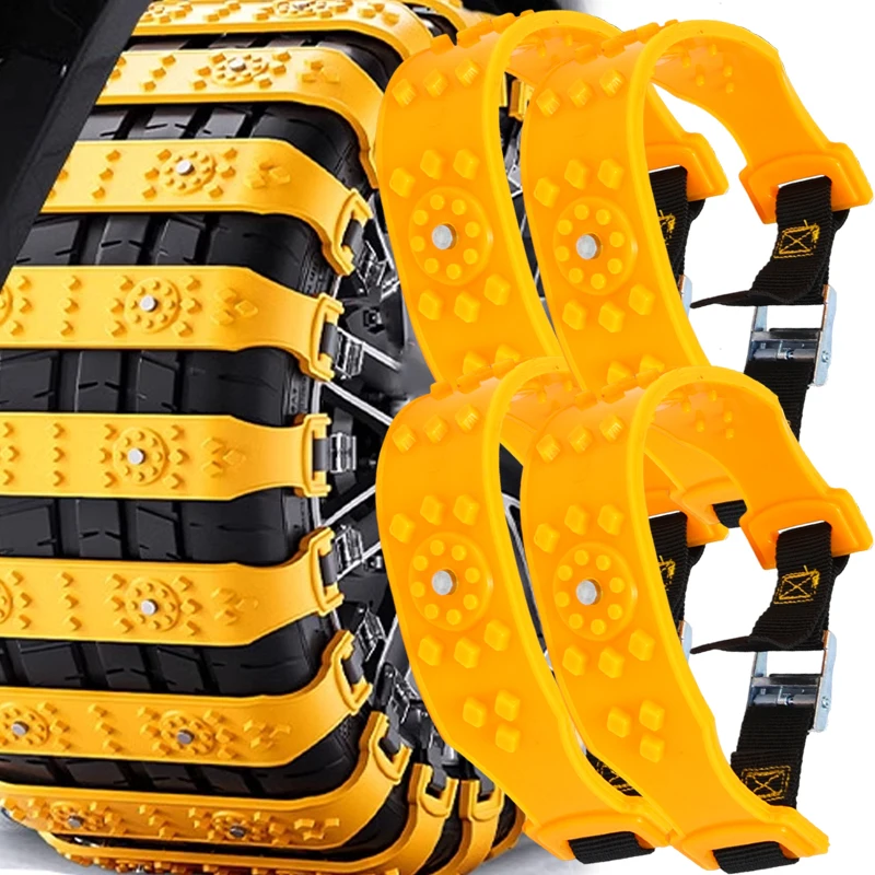 Car Snow Chains Emergency Tire Chains Auto Tire Anti-Skid Thickened Beef Tendon Wheel Chain for Snow Mud Sand Road