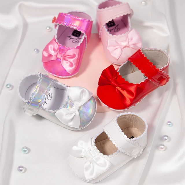 Baby Shoes Spring Autumn Girls Cute Princess Shoes Soft Sole Bowknot Decor Flats First Walkers Non-Slip Leather Shoes 1