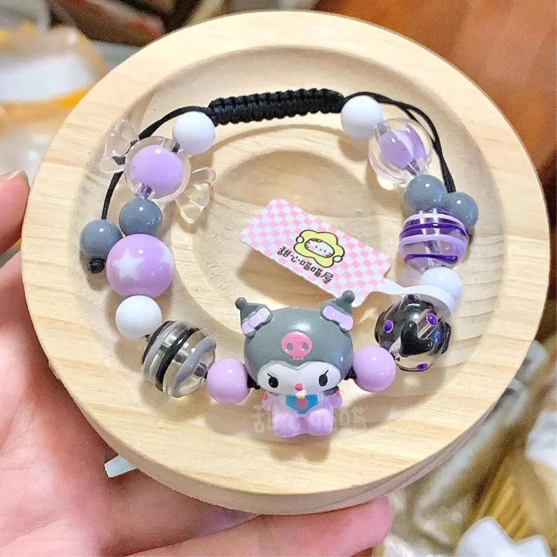 Kawaii Sanrio Hello Kitty Anime Beaded Bracelet New Cute Fun Cat Shape  Creative Design Animal Style Jewelry Cartoon DIY Handmade