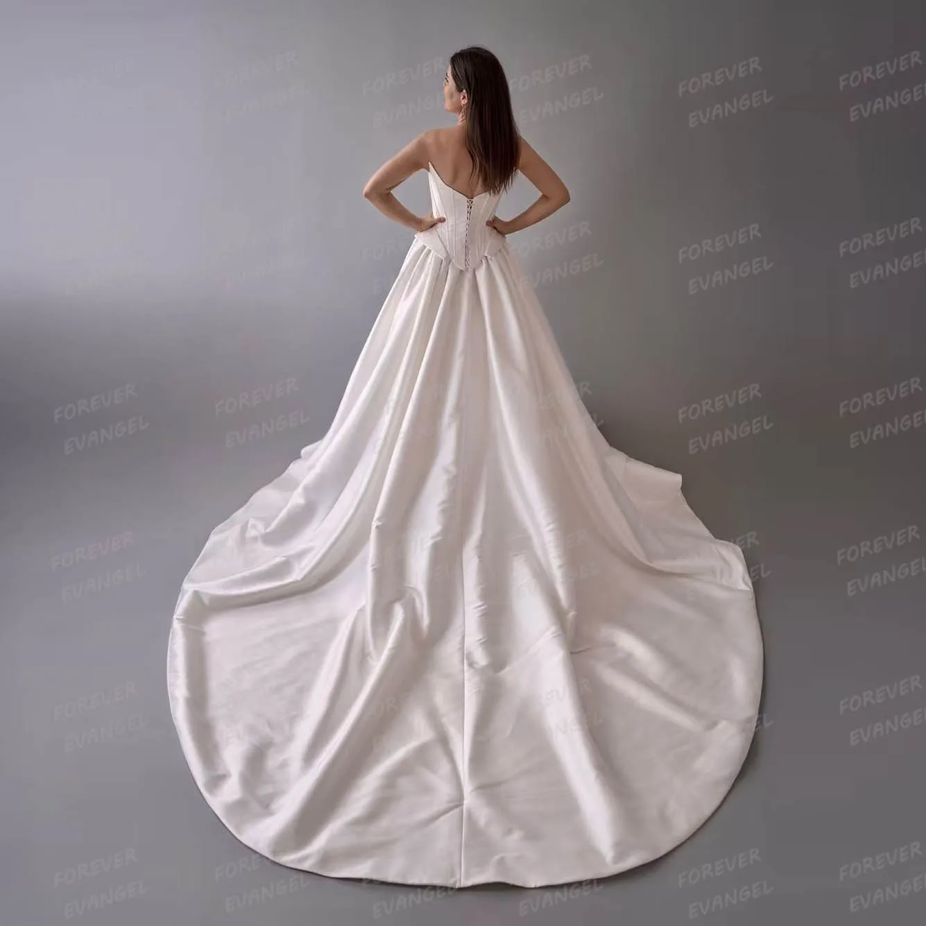 Exquisite Beading Wedding Dresses 2025 A Line Woman's  Sleeveless Bride Gowns Sweep Train Formal Backless Vestidos Customized 3