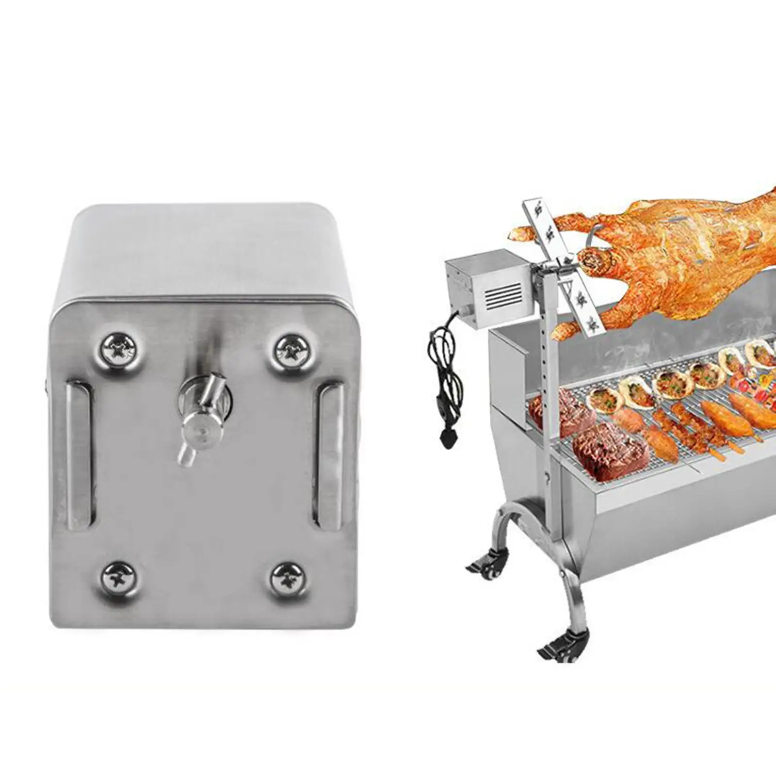Roaster Furnace Accs Cooking Rotisserie Stainless Steel Motor for Lambs Piglets Chicken 220V 5