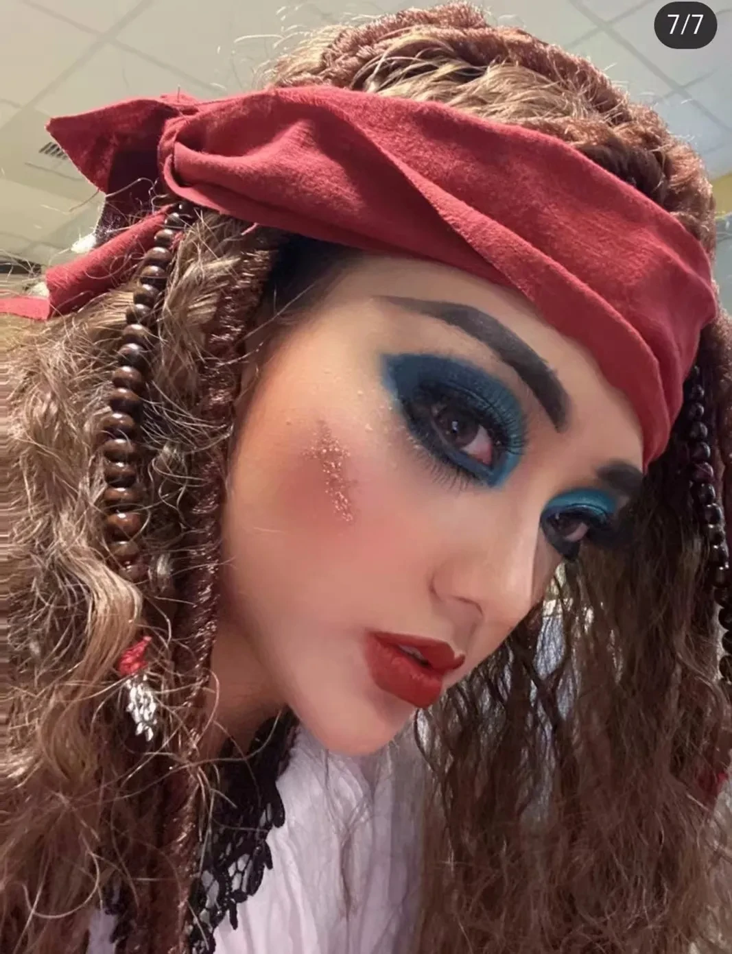 Pirate Wig Cosplay Jack Sparrow Captain Wigs Accessories Synthetic Hair Halloween Party Costume Props
