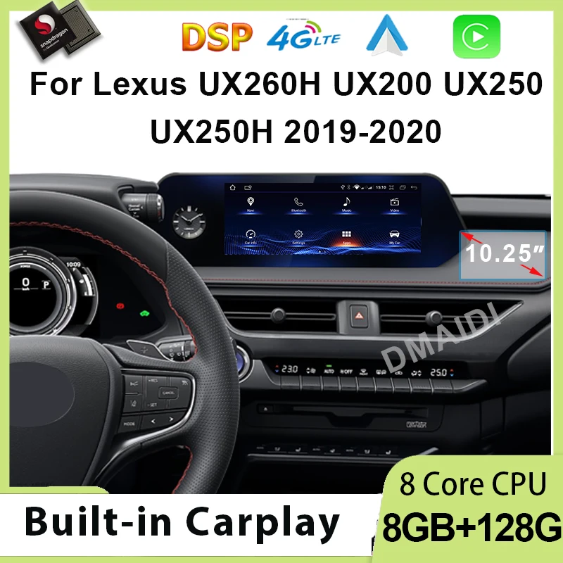 

10.25inch LCD Touch Screen Car Multimedia Video CD Player For Lexus UX ZA10 UX200 UX250h 2018-2021 AndroidAuto CarPlay