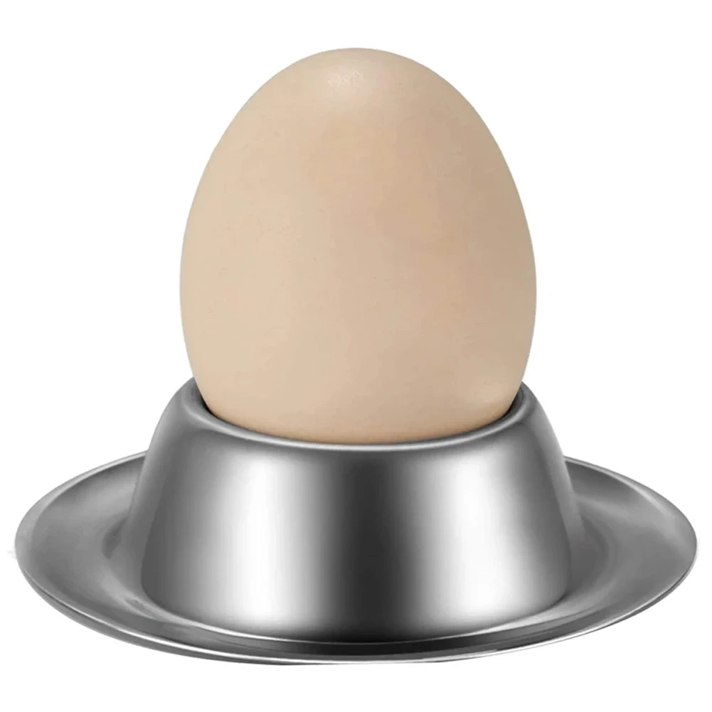 

1pc Silver Stainless Steel Egg Cup Tray Pratical Kitchen Tools Boiled Egg Eating Utensils For Restaurant Dining Room 8.5cmx1.6cm