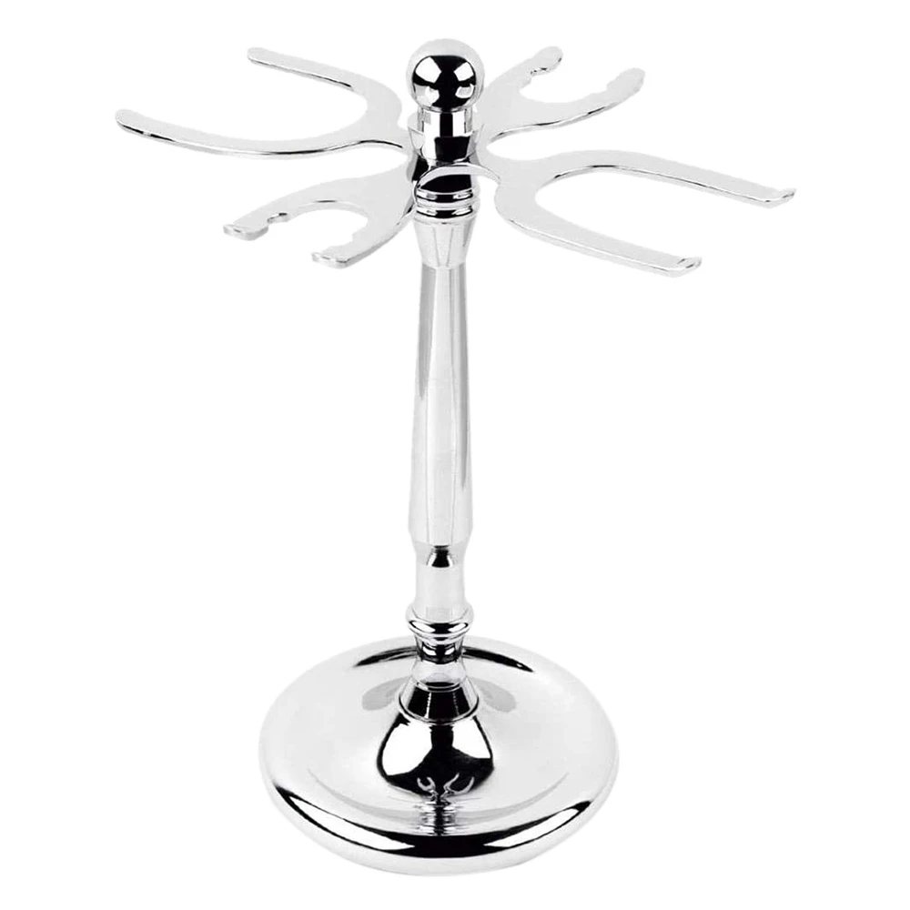 

Держатель для бритвы из нержавеющей стали, держатель для кистей для бритья, Аксессуары для инструментов для бритья, держатель для кистей для бритвы (4 отверстия) 15,3x7 см