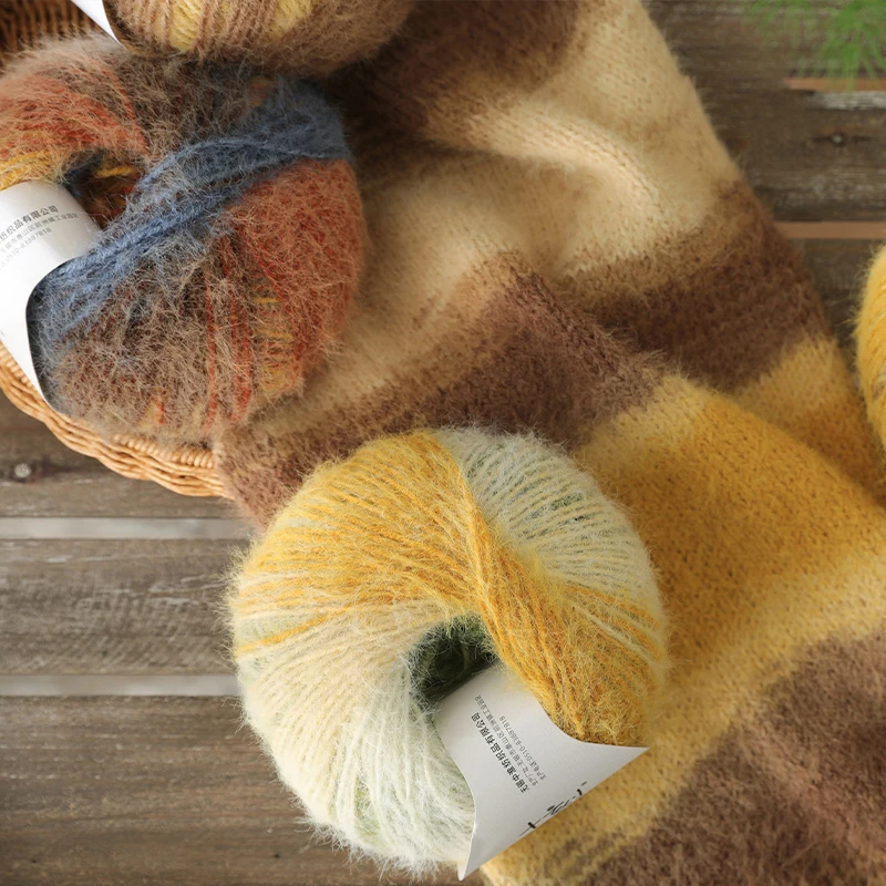 (100g*2)/Set SHIKE Genuine Long Wool Yarn Fine Hand Knitting Thread Eco Friendly Dyed Color Soft Warm Yarn For Cold Winter 3