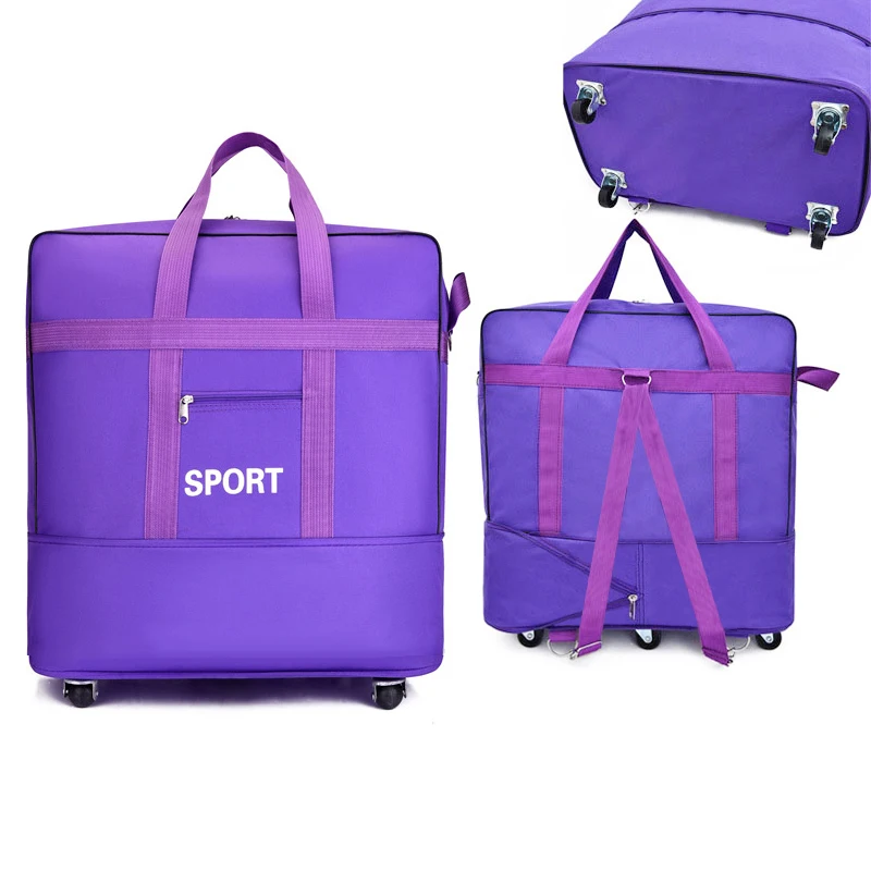 22/23/25/31 inç haddeleme bagaj çok katmanlı genişletilmiş seyahat tekerlekli Oxford bavul siyah erkekler kadınlar katlanabilir hafta sonu gezisi XA856F