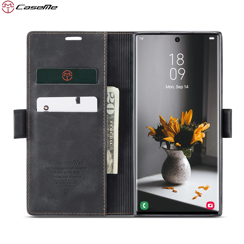 

Чехол CaseMe для Samsung S22 S21 S20 Ultra/S21 S22 S20 S10 S8 S9 Plus Note20 Ultra S21/S20 FE, роскошный кожаный чехол-бумажник с магнитом