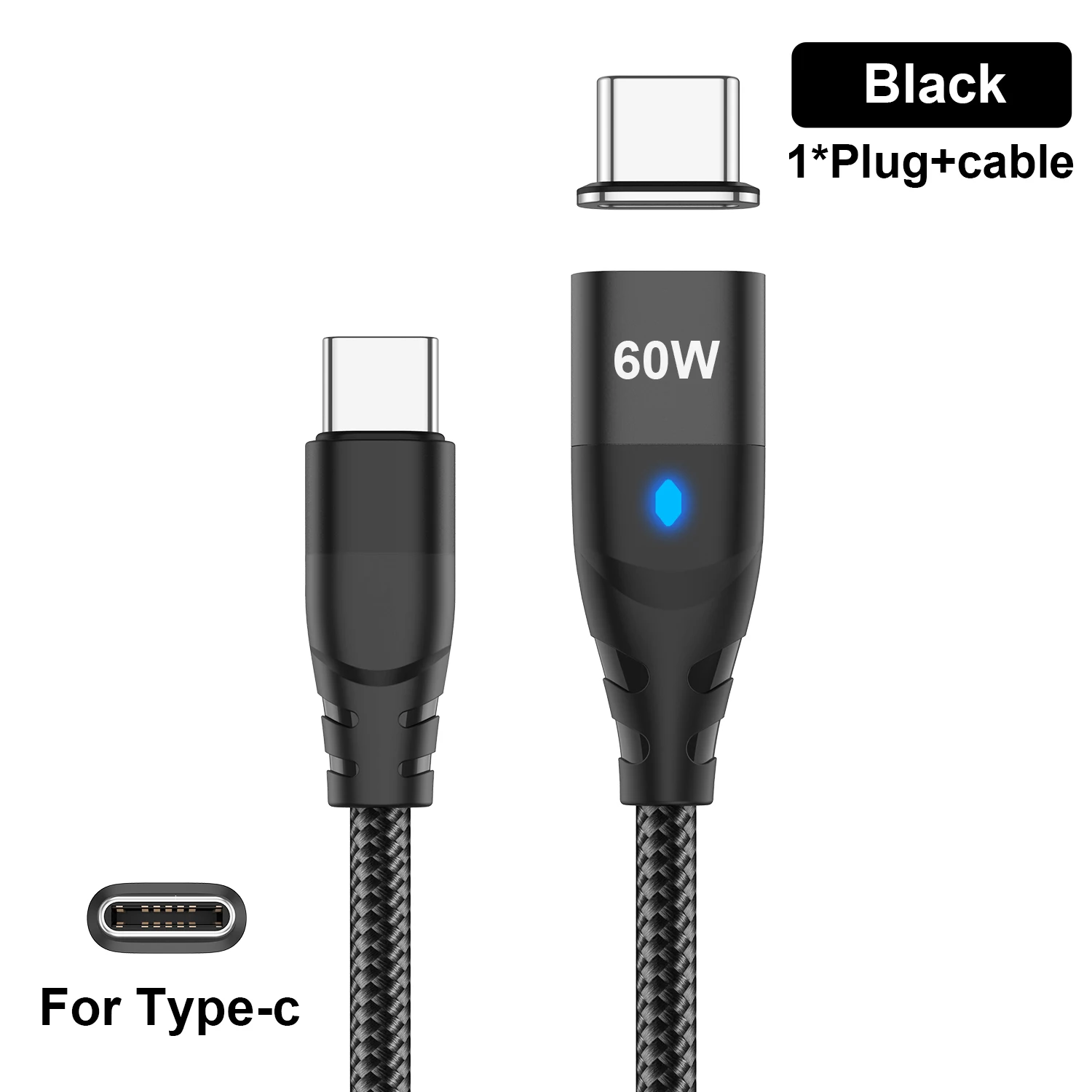 ตัวเลือกสินค้า สายชาร์จแม่เหล็ก USB-C ถึง Type-C และ Micro สำหรับ iPhone Samsung