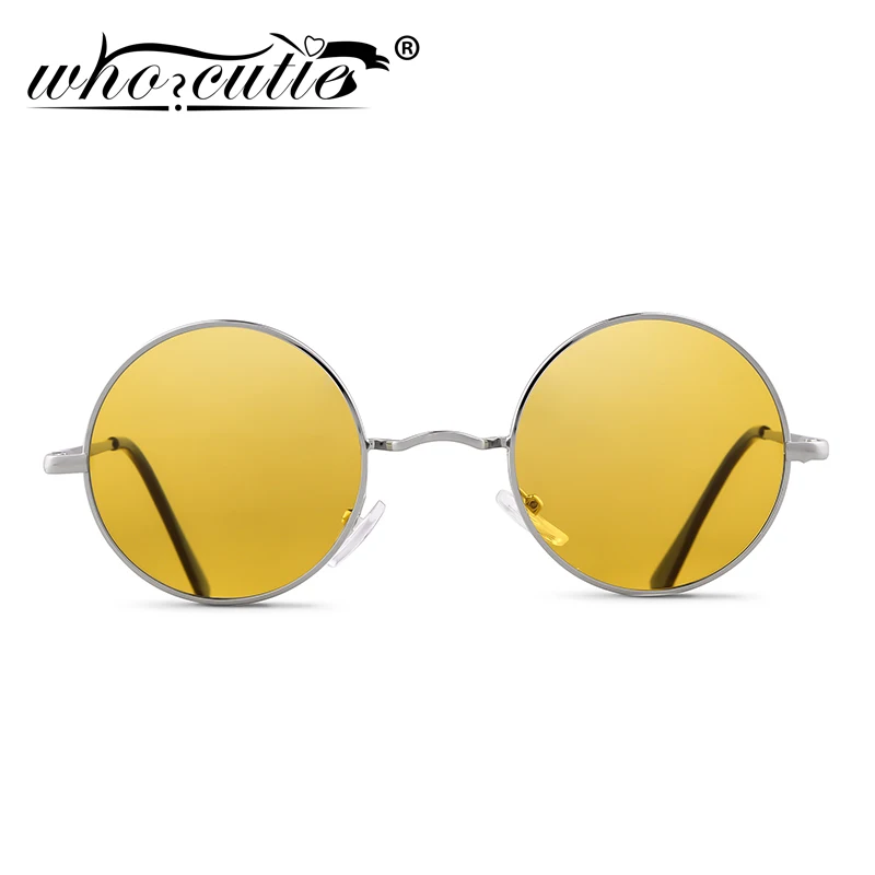 Round Sunglasses Men Polarized UV400 High Quality Brand Design Vintage Retro Circle Frame Sun Glasses Women Yellow Lens 801B 2