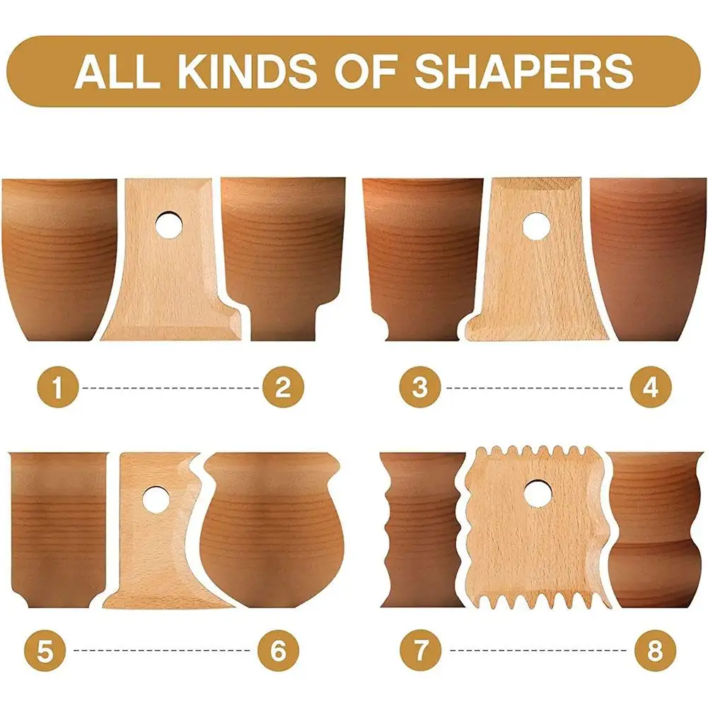 Big Size Pottery Foot Shaper Trimming Tools 7 Pcs Pottery Profile Rib Bundle for Ceramics Carving Clay Molds Clay Ceramics