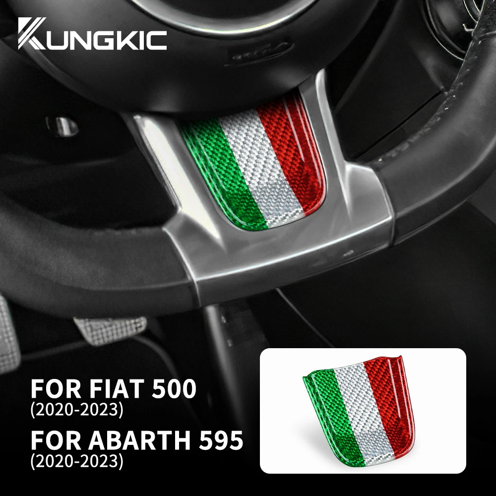 

Real Hard Carbon Fiber Sticker for Abarth 595 Fiat 500 2020 2021 2022 2023 Car Tricolor Carbon Trim Interior Accessories