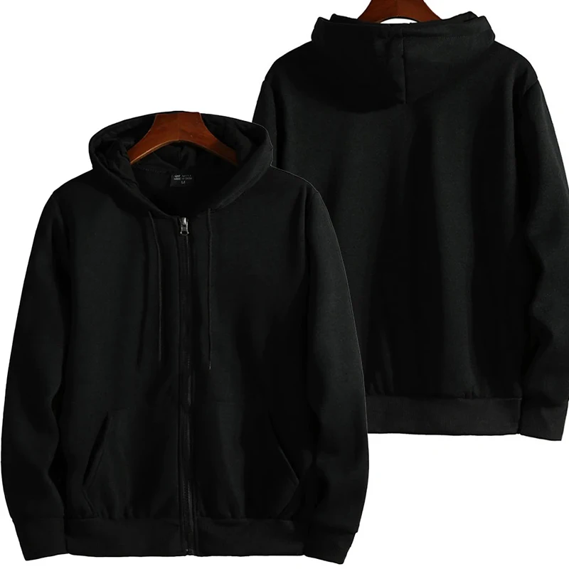 Zipper Hoodies Men' Long Sleeve Hooded Sweatshirt Male Outfit Sportwear...