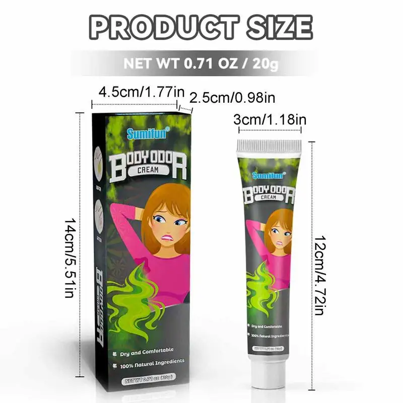 Body Odor Remove Cream Underarm Bad Smell Sweating Removal Armpit Refreshing Deodorant Cream
