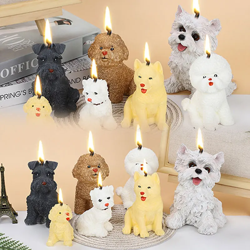 Golden Retriever Cane Stampo Per Candele In Silicone Teddy Puppy Sapone Resina Gesso Fare Torta Al Cioccolato Stampo Da Forno Decorazioni Per La Casa 