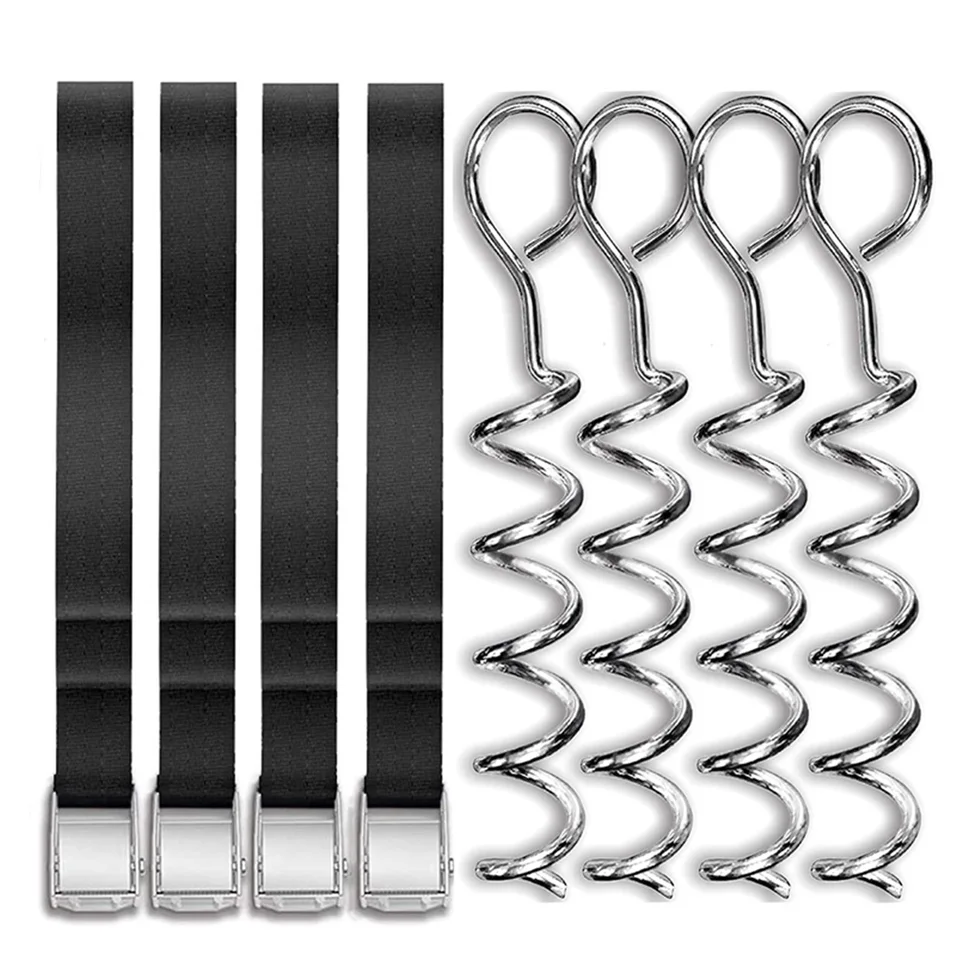 Lot De 4 Piquets D'ancrage De Sol 24 Pouces – À Visser, Pour Hangar, Kit US