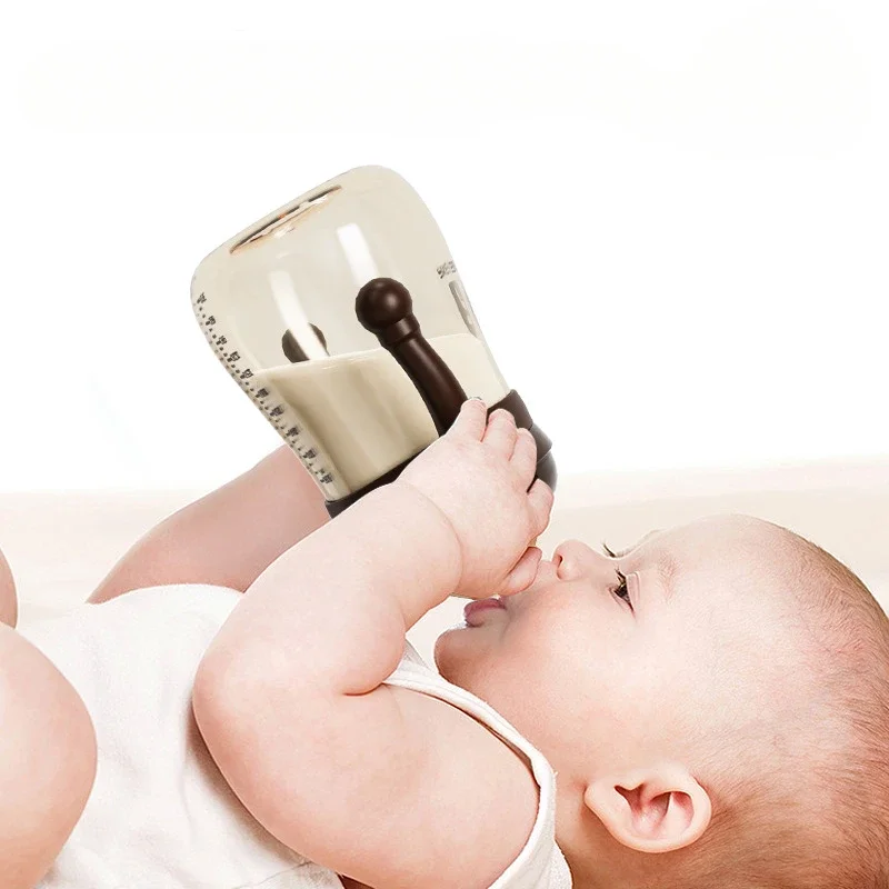 210/300ML Baby PP Bottle Wide Mouth Newborn Baby Bottle with Handle Newborn Milk Bottle Newborn Pattern Baby Cup BPA Free 4