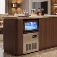 HOMCOM Machine à glaçons commerciale 36 kg/24h, acier inoxydable, ice maker, capacité 7,5 kg, 36 cubes par 10 minutes, 2