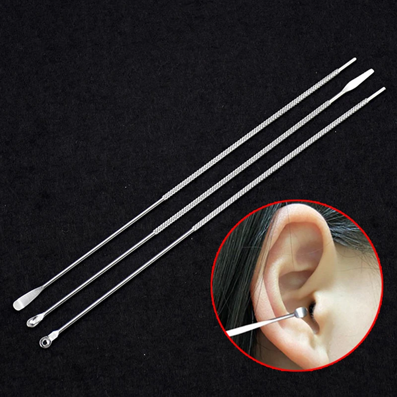 

3Pcs/Set Stainless Steel Ear Pick Wax Cleaner Earpick Curette Remover Earwax