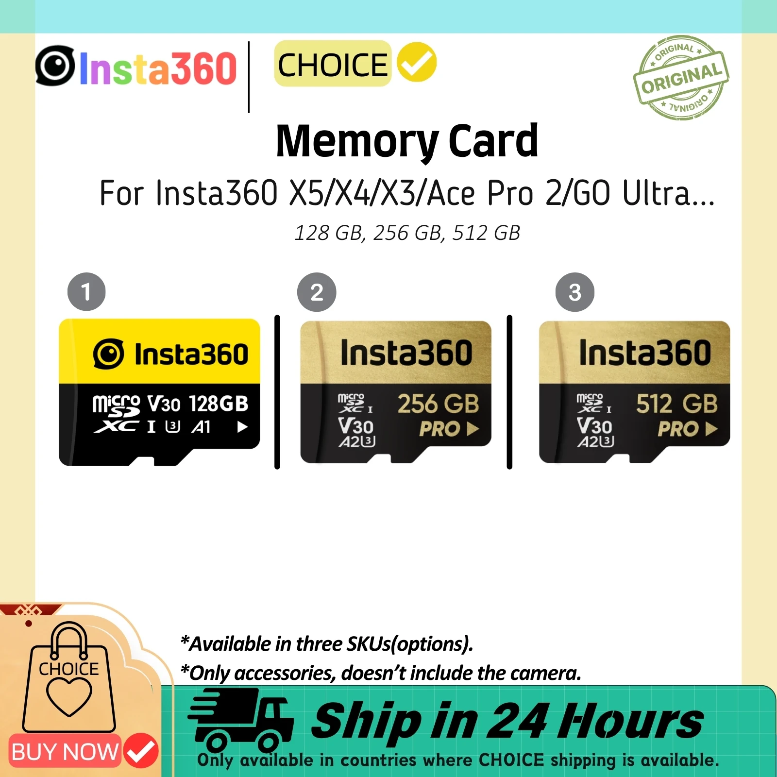 Memory Card Insta360 TF 128GB 256GB 512G TransFlash Removable Cards For Insta 360 GO Ultra X5 X4 X3 Ace Pro Original Accessories