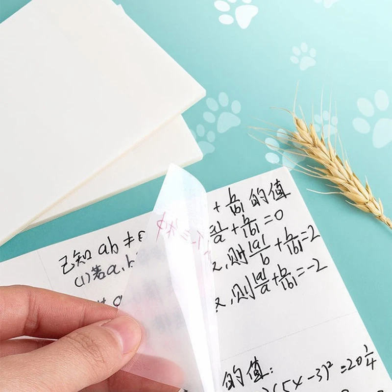 PET 투명 스티커 노트, 투시 방수 투명 형광 메모 패드, 문구 학교 사무용품, 5 개