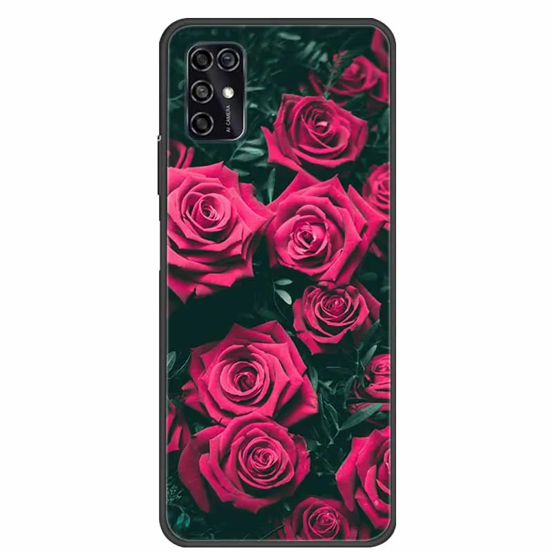 Black Silicon TPU Soft Phone Cover with Cartoon Design