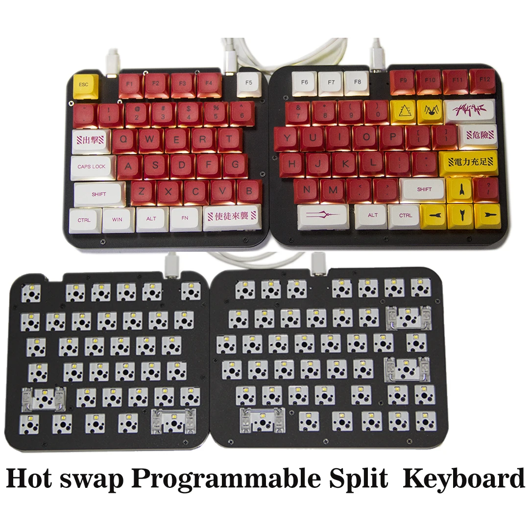 SplitKeyboardMacroPadProgrammableGamer78KeyLEDHotswapKeypad
