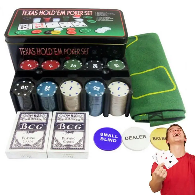 

Poker Chips With Box Entertainment Dollar Coins Texas Poker Board Game Poker Chips Set 200pcs/box Table Card Game Accessories