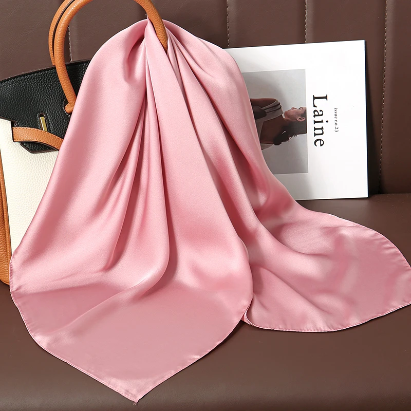 Luxury Silk Square Scarf - 21 Colors 70cm Neck Tie Shawl Womens Hair Bandana  Headscarf