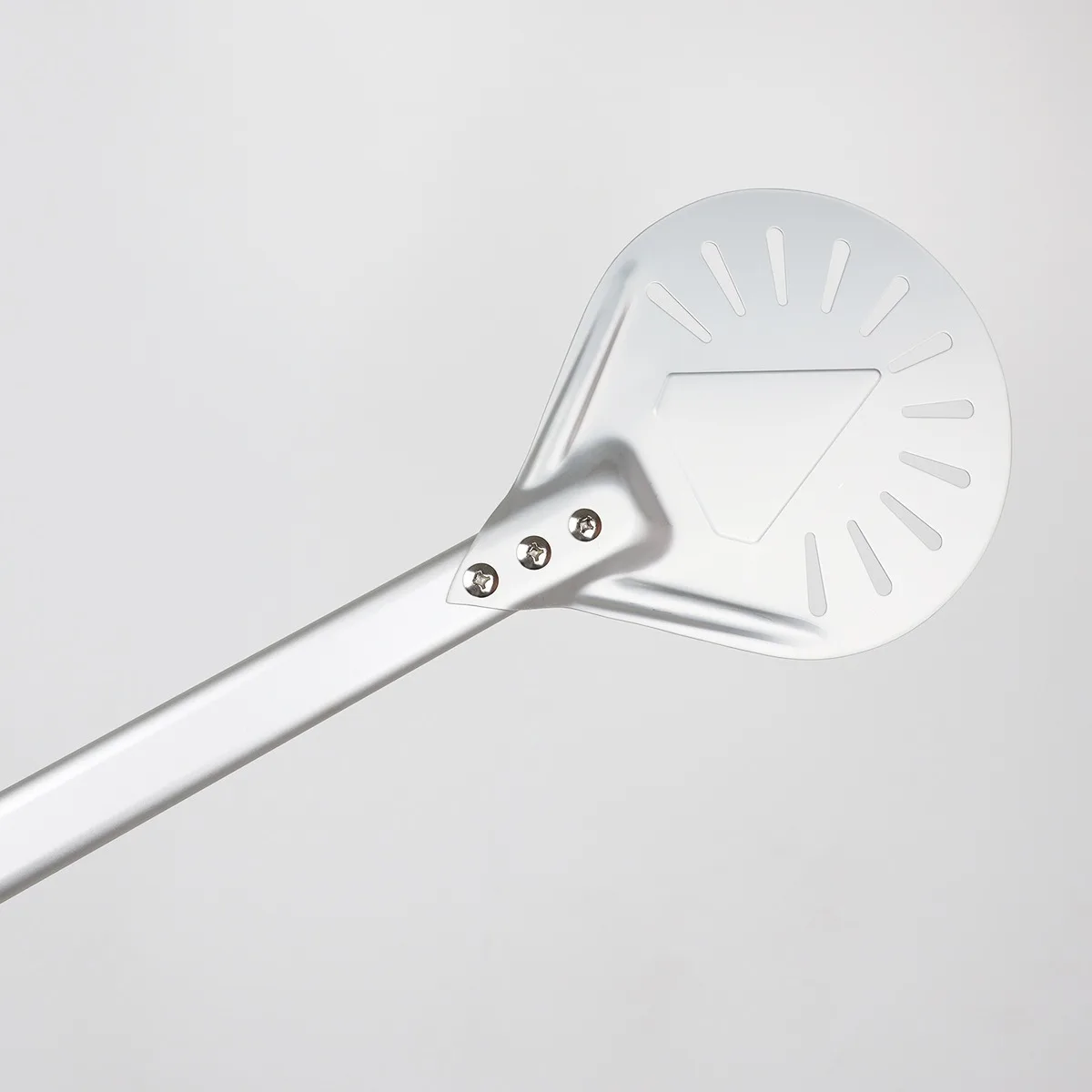 Pizza Peel Pizza Turning small Pizza Peel Paddle Short round Tool Non Slip wooden Handle 7 8 9 inch Perforated Shovel Aluminum