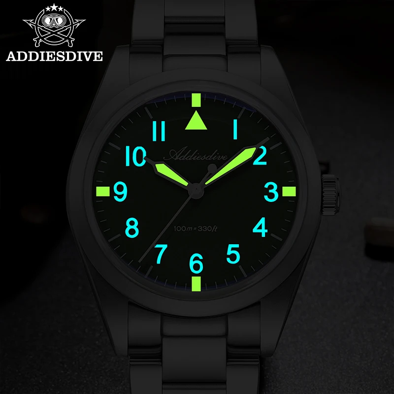 ADDIESDIVE 36mm AD2502 Watch For Men 100M Waterproof Titanium