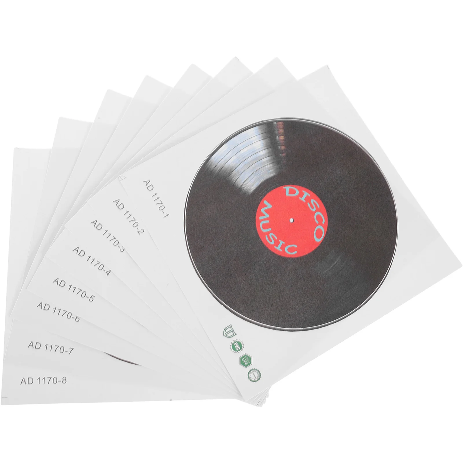 8 Pcs Vinyl Record Wall Stickers 245x245mm Retro Music Decor For Bedroom Living Room Cafe Decals Home naments