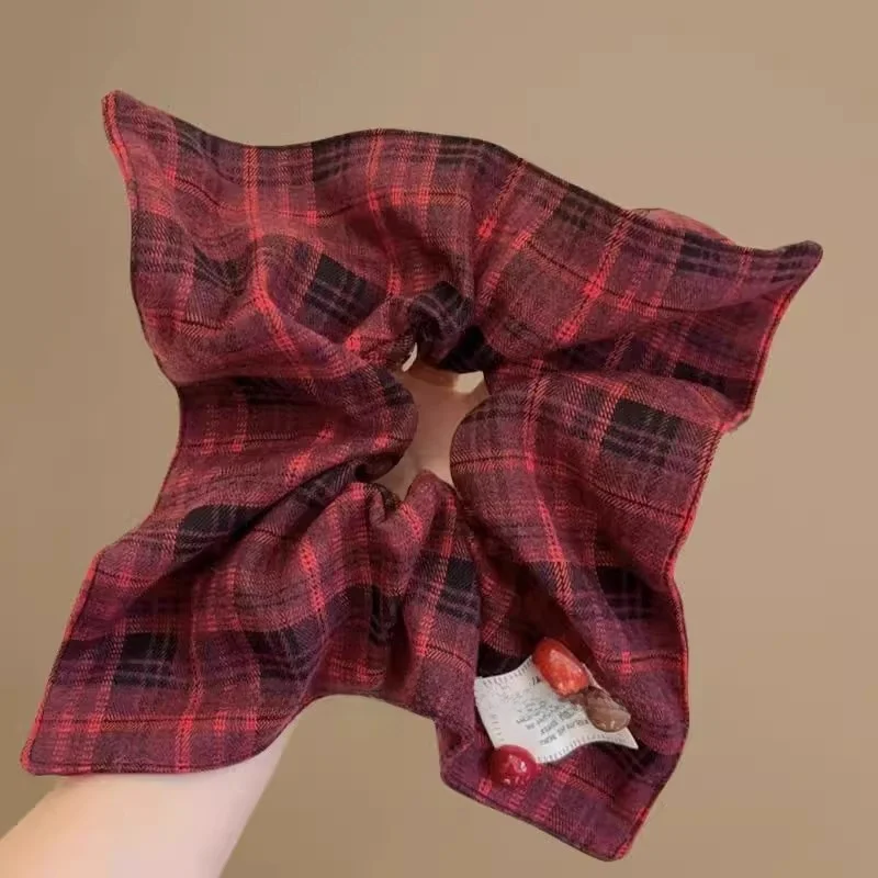 Chic Lace-Trimmed Knitted Hair Ties - Korean Style Retro Accessories