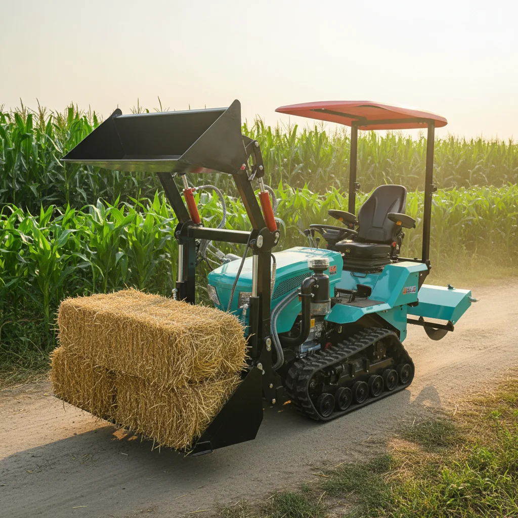 35 PS Landwirtschaftlicher Raupenschlepper mit EPA-Zertifizierung und Baggerzubehör Gartenkultivator