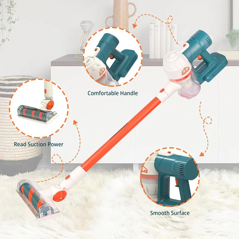 Play House Toy Vacuum Cleaner Set Vacuum Cleaner Light Realistic Sounds Cordless Toddler Cleaning Set Suction Toys Kids vacuum cleaner toy,cleaning toys,children pretend play toys