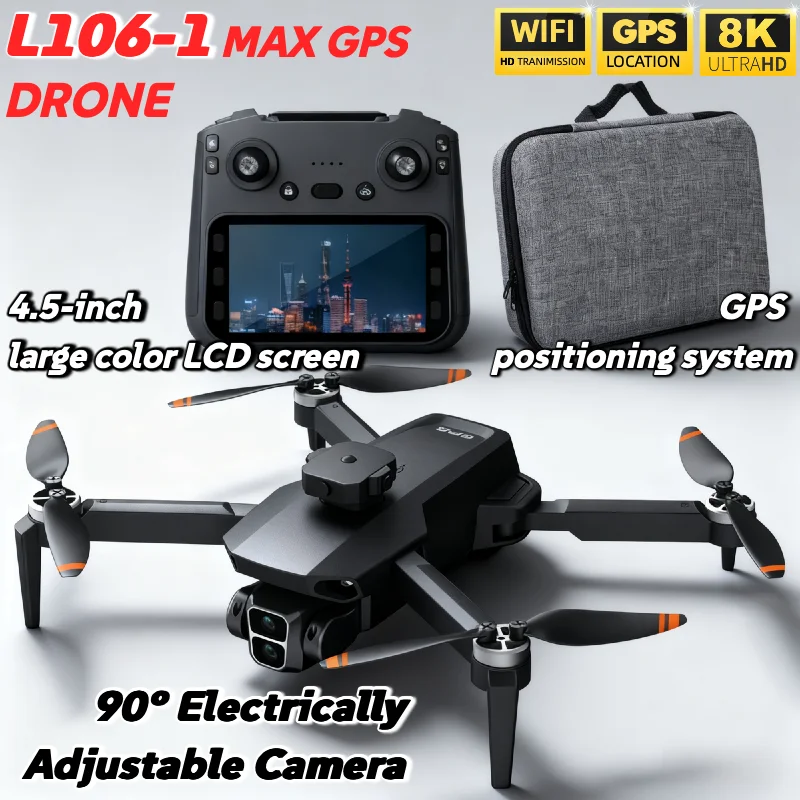 For XIAOMI L106-1 MAX GPS 182.2g Lightweight Drone Adjustable Camera 8K Aerial Photography 4.5 Inch LCD Screen Control Drone Toy