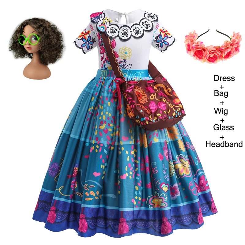 pretty woman costume Anime Encanto Madrigal Girls Isabela Mirabel Dresses Princess Dress Party Cosplay Kids Dance Dress Carnival Halloween Costume cute halloween costumes