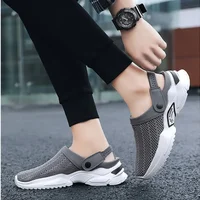 Sandales à plateforme pour hommes, Mules en maille de styliste, pantoufles de plage rembourrées et respirantes, baskets légères à enfiler, 2024 4