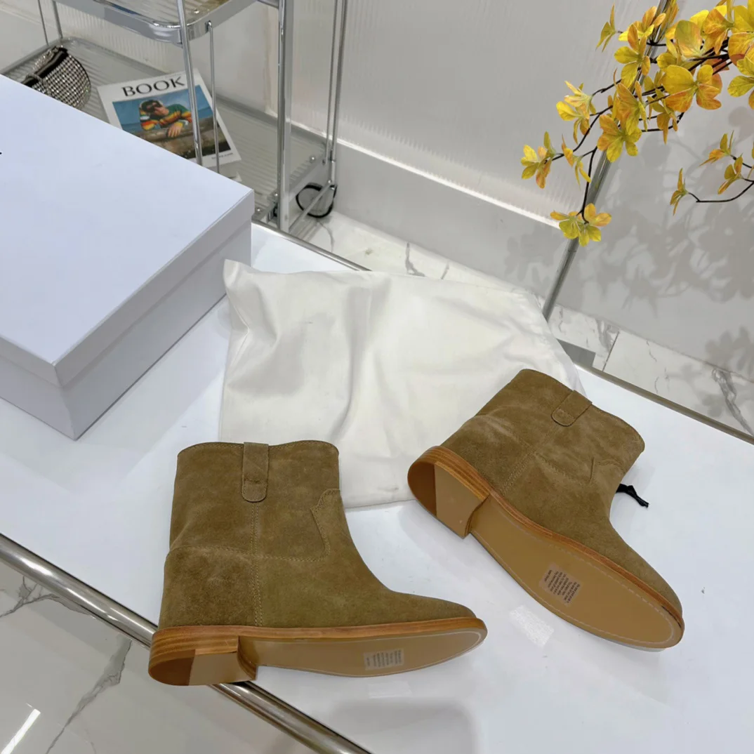 

Paris Shoes Crisi Suede Ankle Boots Real Photos
