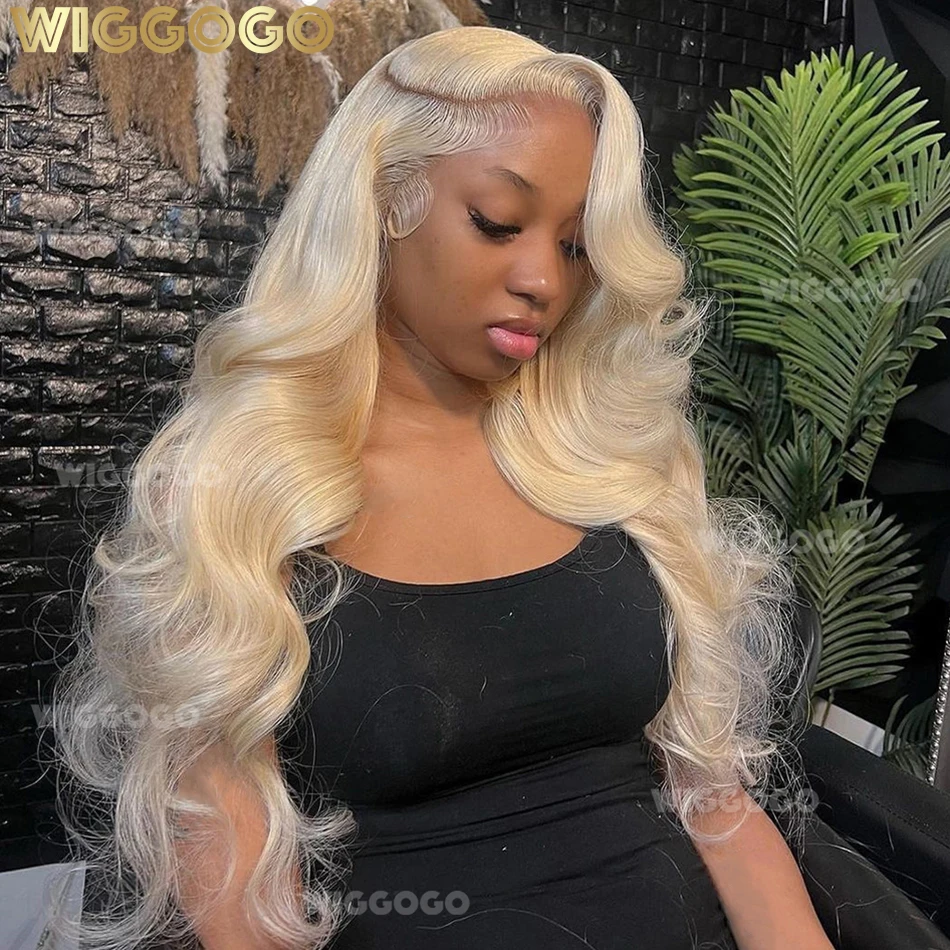 613 Human Hair Wig 13X6 Body Wave Blonde Hd Lace Frontal Wig Preplucked 13X4 Transparent Lace Front Wigs For Women 30 38 Inch