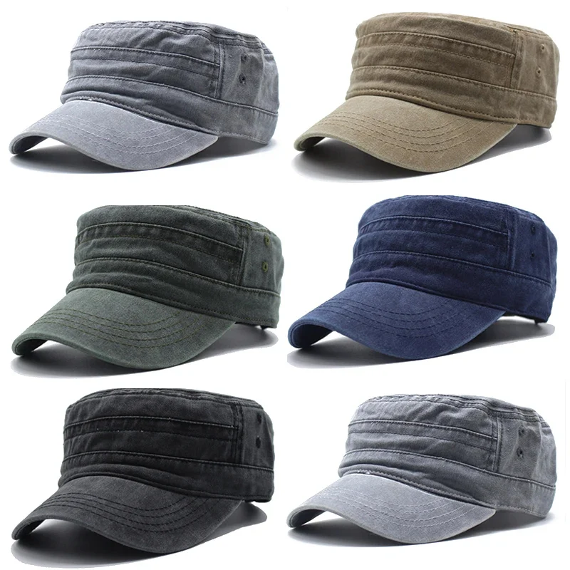 Hat Men Fishing Retro Do Old Wash Jeans Big Head Bib Flat Top Hat Outdoor Casual Tie-In Female Cap Trend European And N Style flat cap fishing hat cap hat flat vintage cap