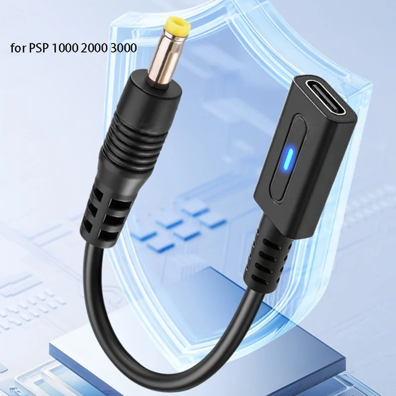 PD Typ-C-Kabel für PSP1000 2000 3000 Controller Ladeadapter USB-C LED Konvertierungskabel für Playstation Portable Stromkabel