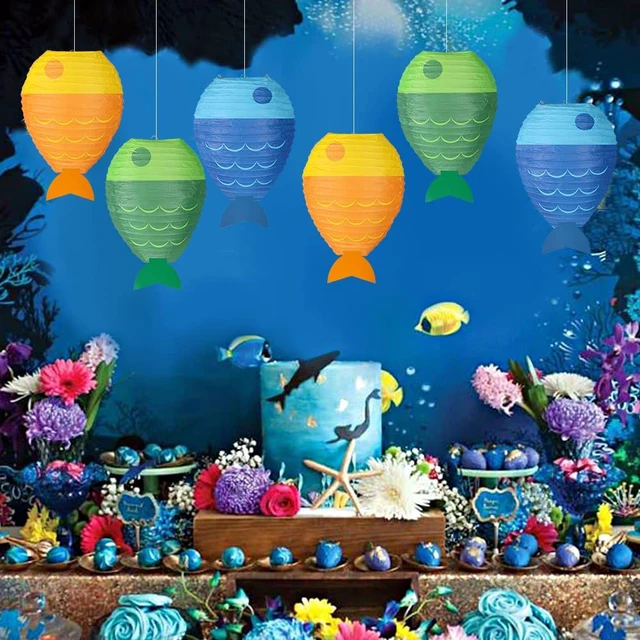 Ocean Theme Fish Shaped Paper Lanterns Under The Sea Party Lantern Happy Birthday  Party Decor Kids Summer Mermaid Parti Lanterns - AliExpress