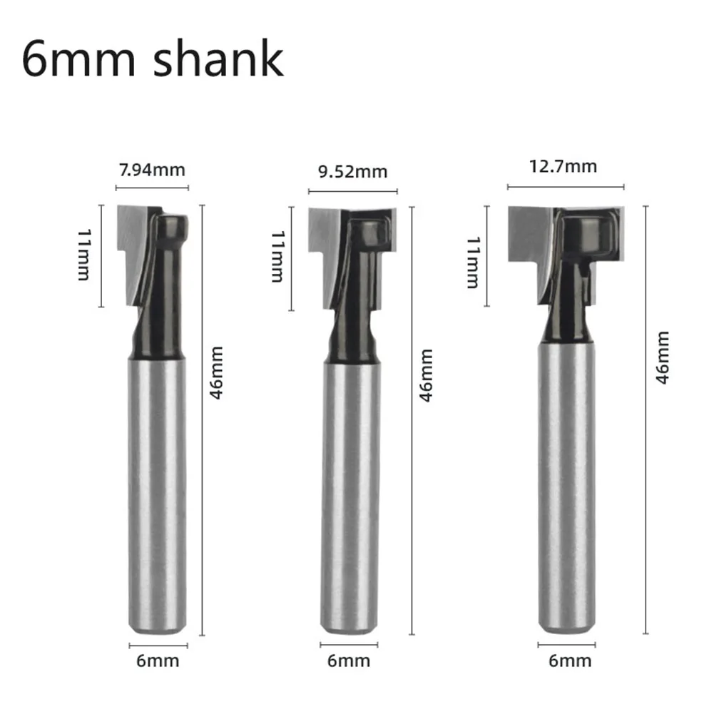 3 шт. 6 мм 6,35 мм хвостовик, Т-слот, фреза, фреза, бита для отверстия для шестигранного болта, Т-образное отверстие, фреза для деревообработки