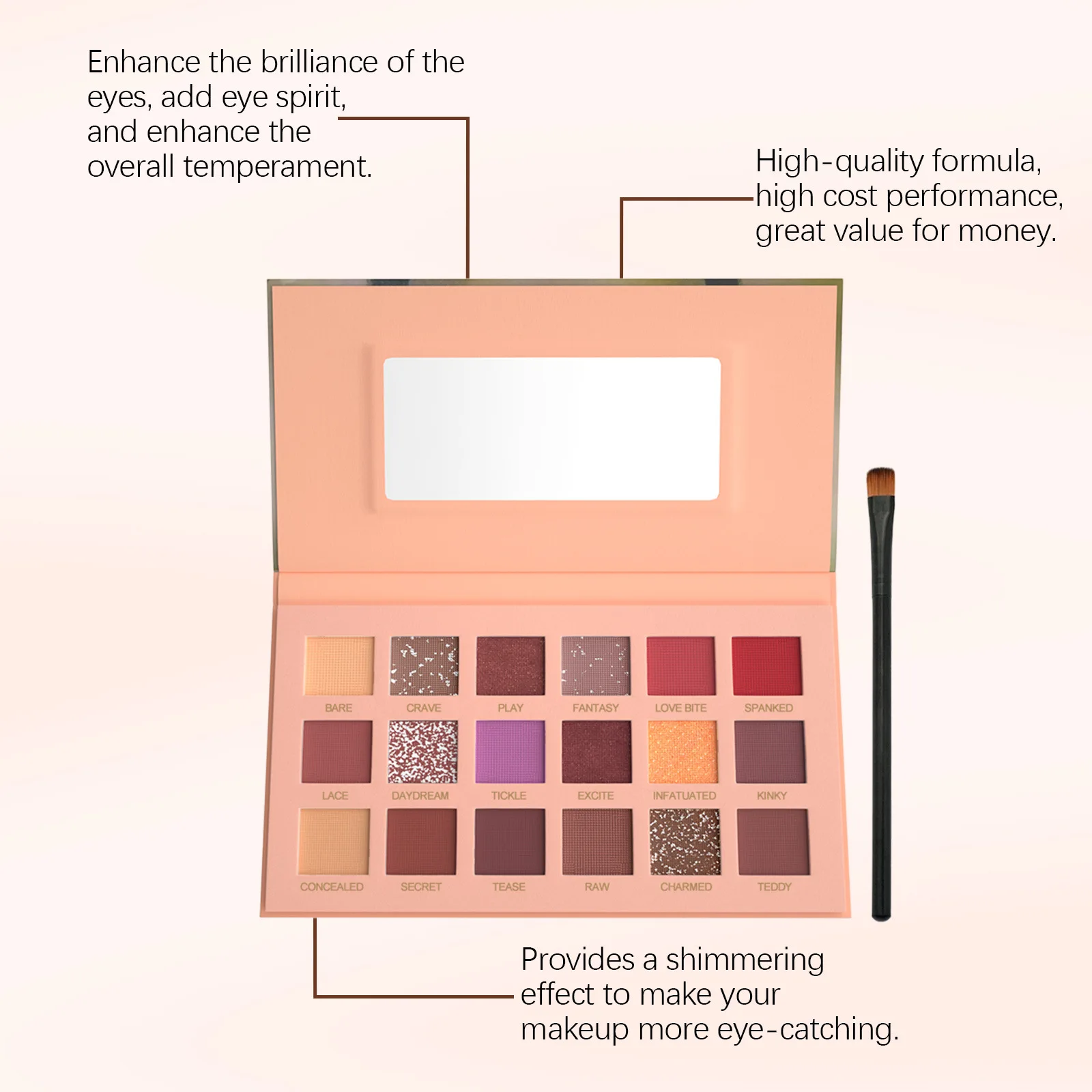 EELHOPE 18-color Eyeshadow Disc Eyeshadow Makeup Eye Colorful Disc Multi-purpose 18-color Daily Makeup Sequins Makeup Palette 4