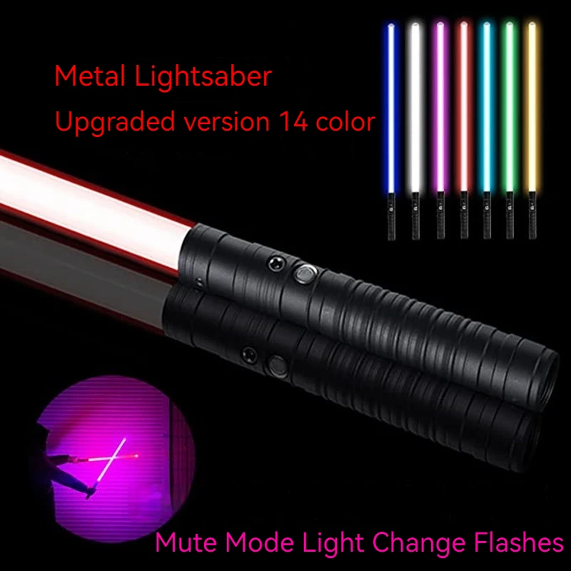 

Cross-border 80cm Metal Lightsaber Star Wars Laser Sword 2-in-1 14-color Changing Sparring Light Up Toy Lightsaber Holiday Gift