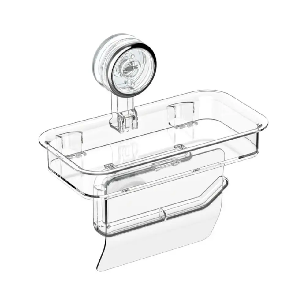 Paper Towel Holder Toilet Paper Holder Toilet Paper Rack Toilet Roll Holder Paper Towel Rack Tissue Holder Wall Mounted Suction Cup Tissue Holder Punch-free Stable Bathroom Storage Rack PET+ABS Waterproof Toilet Paper Holder Home
