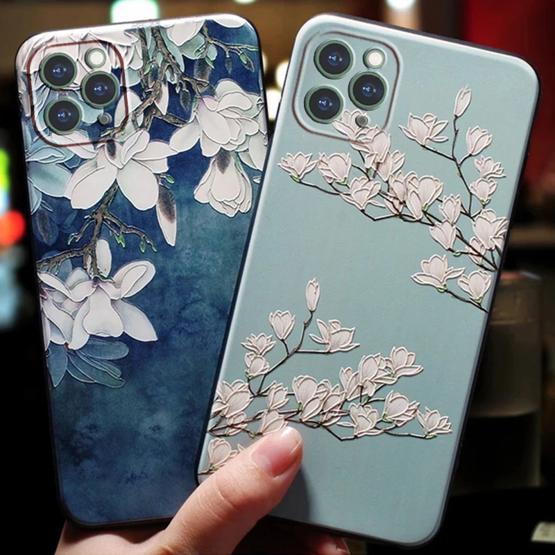 iphone 12 clear case For Funda iphone 13 12 11 Pro 12Pro 13Pro Max mini XR X XS Max SE 2020 2022 7 8 6 6 s Plus Cases Cute 3D Flowers Phone Cover iphone 12 cover