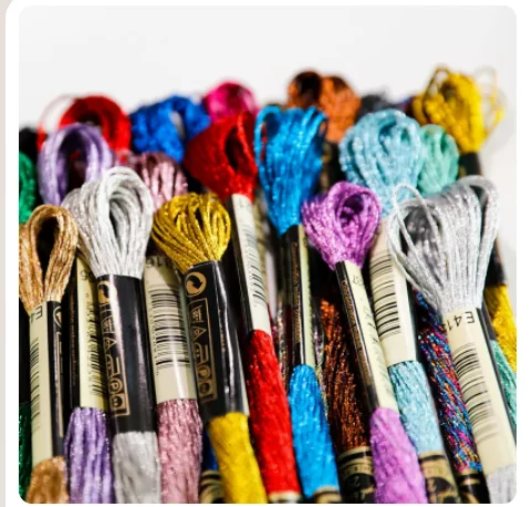 Hot 19Pcs Metallic Embroidery Skein Threads Multi-Color Embroidery Floss  Glitter Embroidery Thread Cross-Stitch Thread