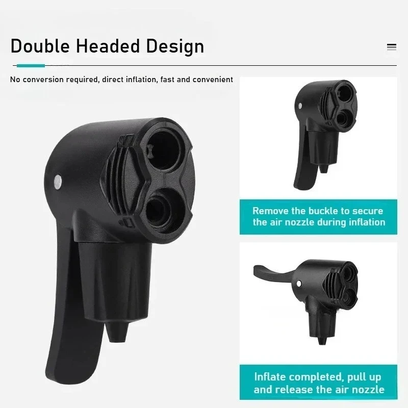 Bicycle Tire Valve Pump Nozzle 3 in 1 Schrader/Presta/Woods Valve Air Nozzle Adapter Conversion Head Clip Type for MTB